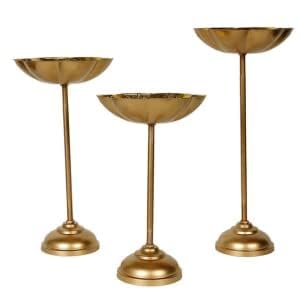 Decorative Urli Bowl Tealight Holder Stand Set of 3 | Floating Diya Stand Home Decor Showpiece for Decoration | Diwali and Pooja