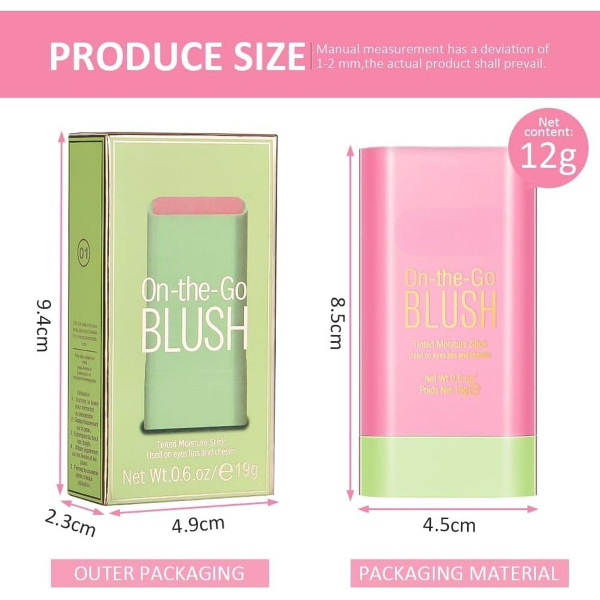 Lightweight Cream Blush Stick Blush (Pack of 1)