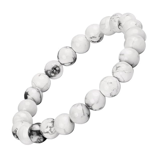 RARE--GEMS Pure Howlite Stone Bracelet Original Certified Rea